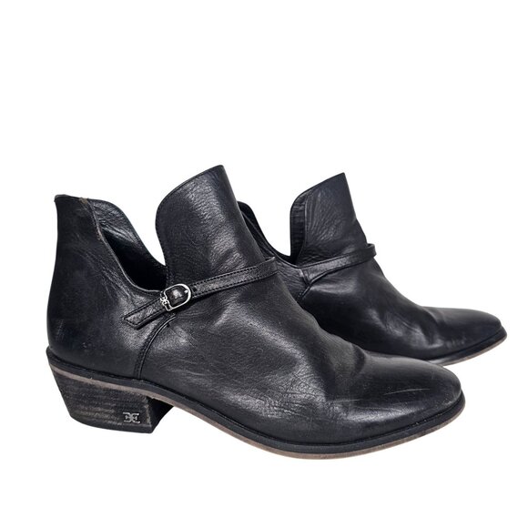 Sam‎ Edelman Womens Palmer Black Leather Ankle Boots Size 7 - Picture 1 of 12